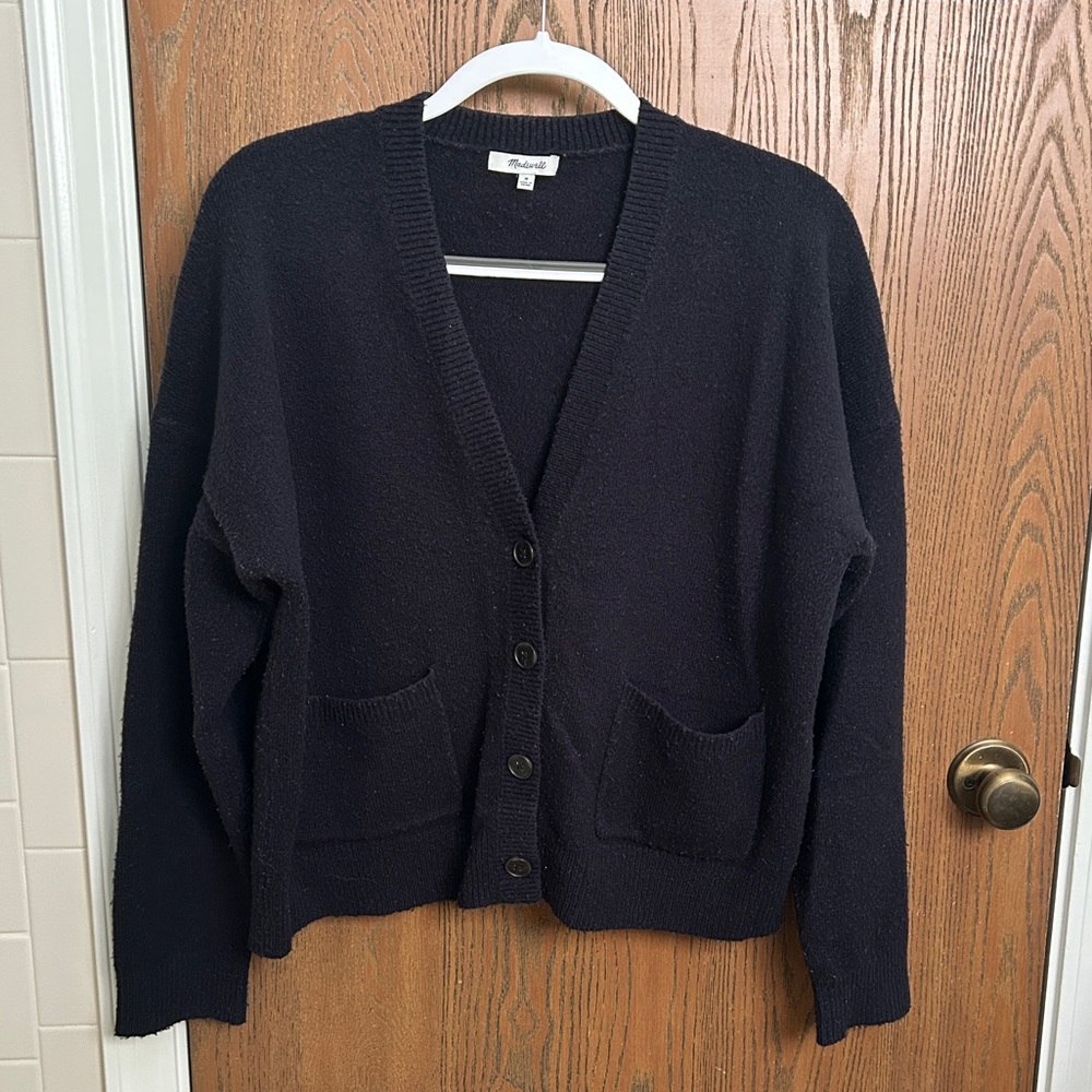 Madewell Black Cardigan, Size Medium